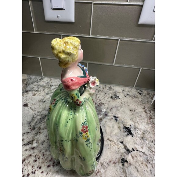 VTG ZSZ Italian Figurine Woman In Floral Dress w Baskets Of Flowers  LE 331/607 - Picture 10 of 16